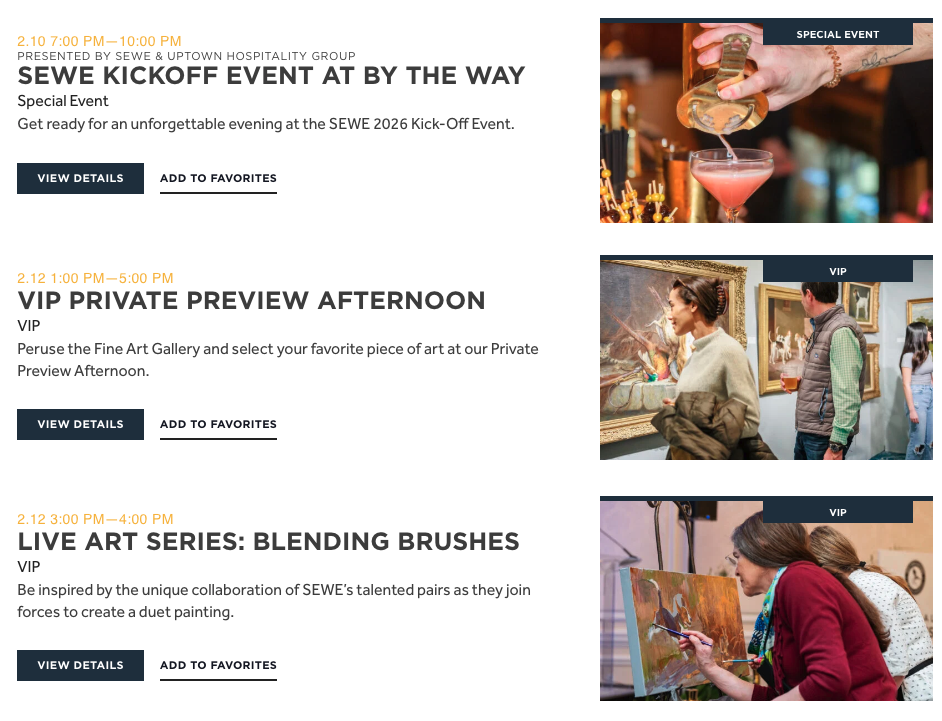 SEWE Charleston schedule