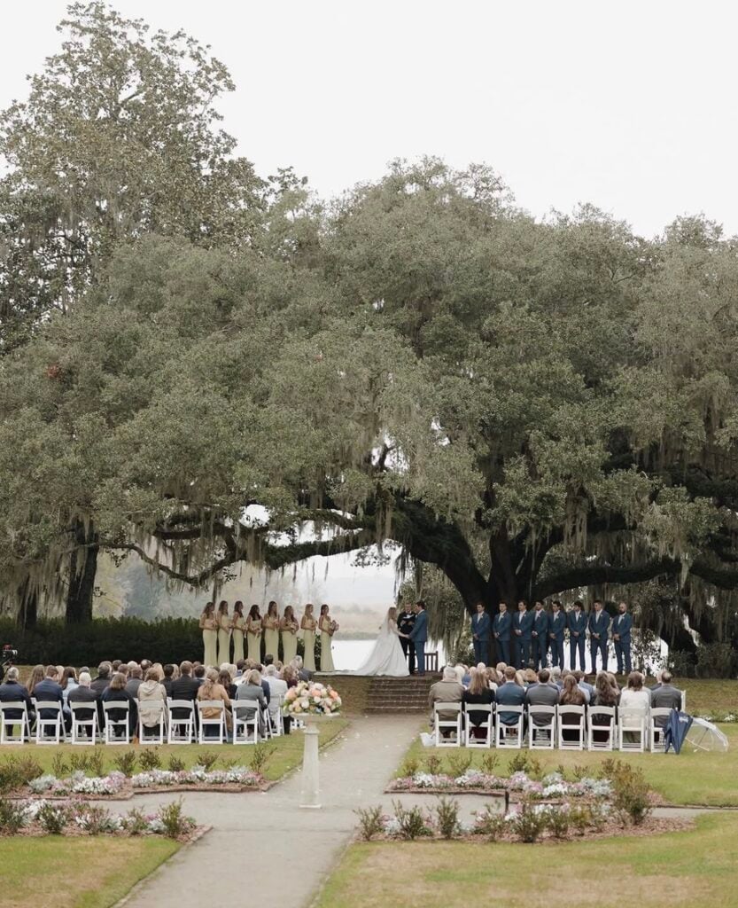 Wedding ceremony at Middleton Place