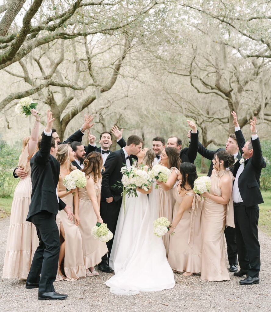 Wedding party at Old Wide Awake Plantation